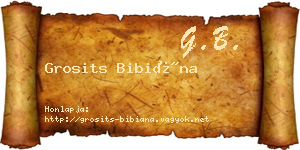 Grosits Bibiána névjegykártya